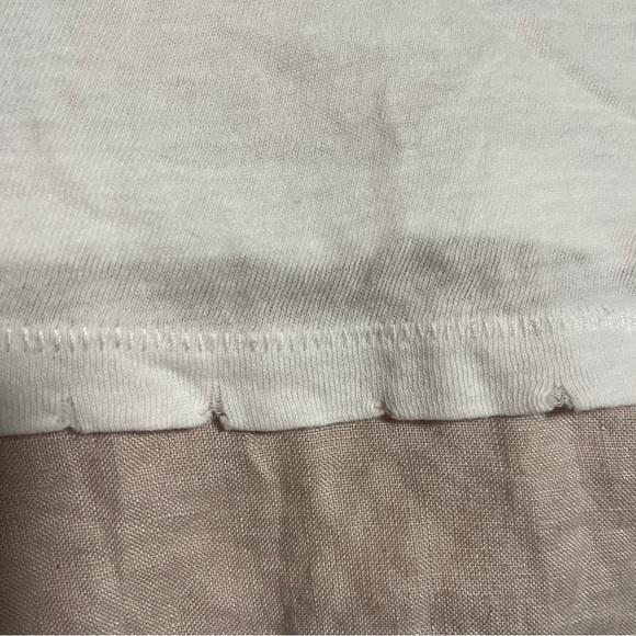 Distressed White Scoop Neck Tee | Size Small - Picture 9 of 9